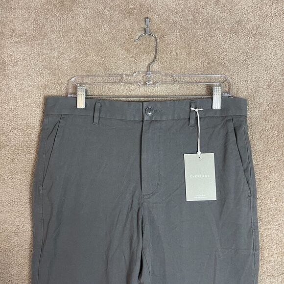 Everlane Chino Pants Mens 32 x 30 Slate Gray Flat Front Slim Tapered Fit NEW - Picture 3 of 11